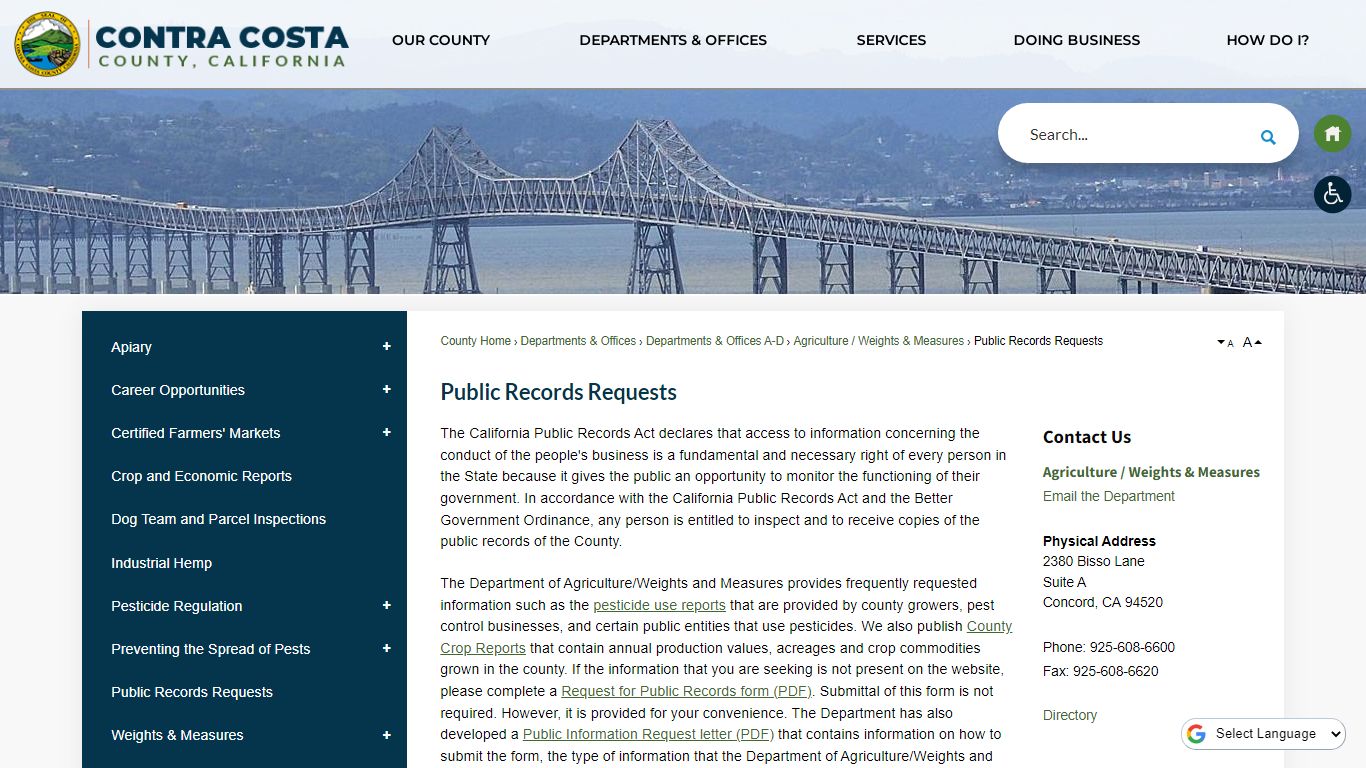 Public Records Requests | Contra Costa County, CA Official Website