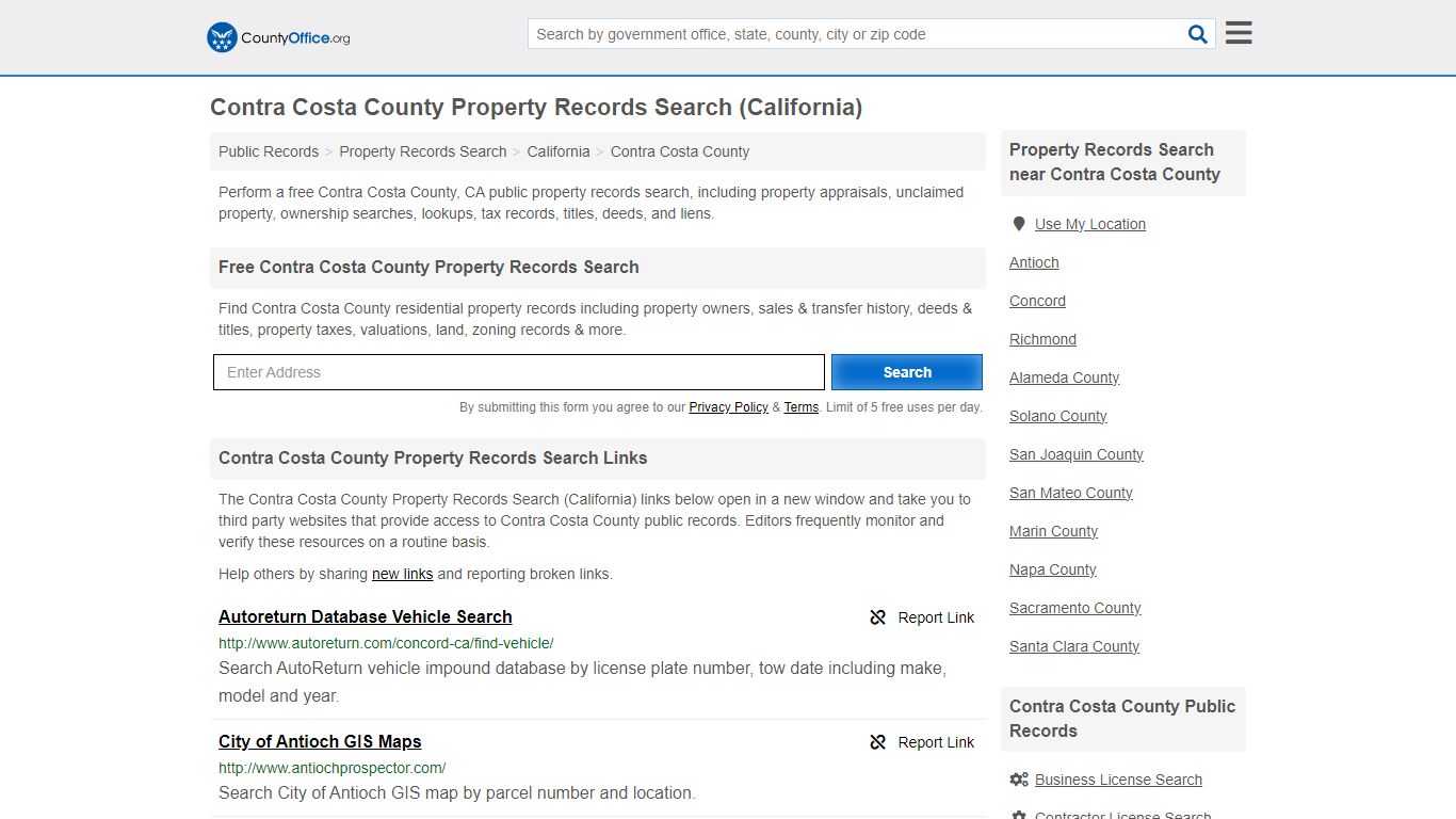 Contra Costa County Property Records Search (California)
